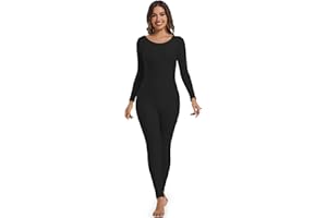 Aoylisey Adult Long Sleeve Plus Size Unitard for Women One Piece Dance Bodysuits 1201