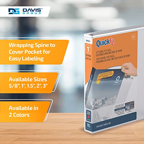 QuickFit View Binder, 1 Inch, Round Ring, White, 6 Pack (8801006