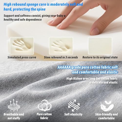 Last page® Baby Lounger Pillow for Infant Support Cushion Reflux Breastfeeding Pillow, Bottle Feeding, Tummy Time, Adjustable Baby Wedge Lounger Pillow for Reducing Spit-Up