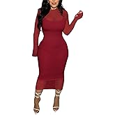 Women 2 Piece Lace Dress Set Sexy Bodycon Long Sleeve Elegant See Through Cocktail Wedding Guest Dresses