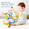 Kids Drum Set, Rabing Electric Musical Instruments Toys with 2 Drum Sticks, Beats Flash Light and Adjustable Microphone…