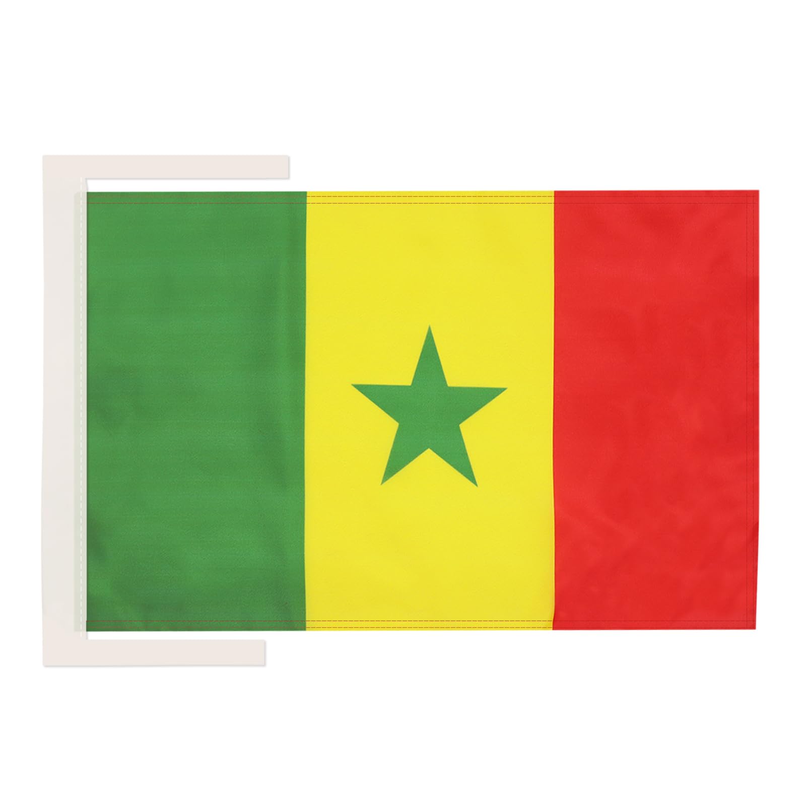 AZ FLAG - Senegal Flag - 18'' x 12'' - 100% Polyester Senegalese Small Banner with Two Cords - Fade Resistant - Vivid Colors - 18x12 in - 45x30 Cm — image 1