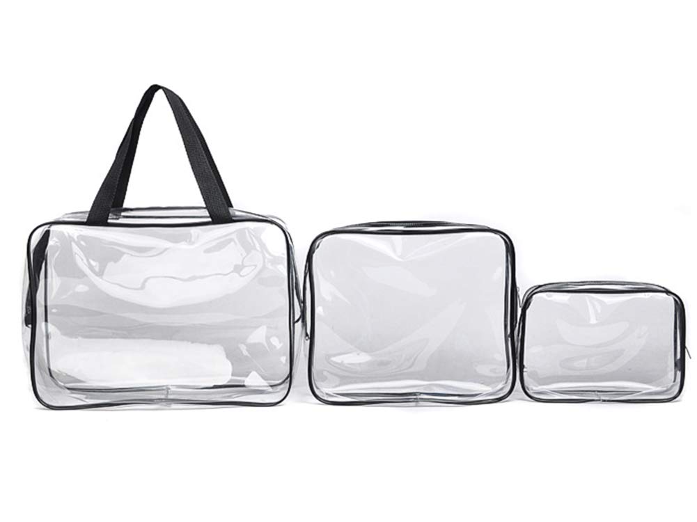3pcs Clear Travel Toiletry Bag Waterproof Toiletries Carry Pouch Zipped