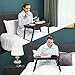 SONGMICS Laptop Desk, Folding Lap Tray, Bamboo Bed Desk with Tilting Top, Small Drawer, for Home Office, Bedroom, Brown ULLD01Z