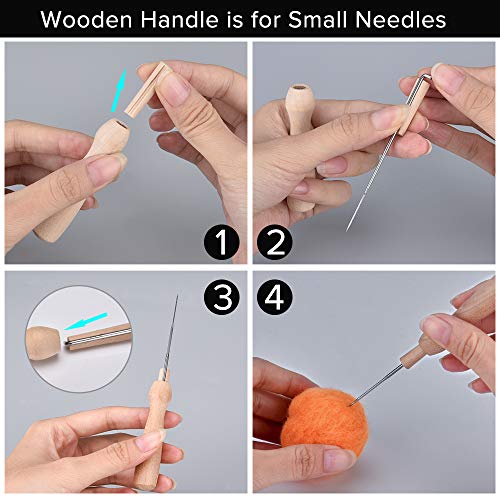 Needle Felting Starter Kit 24 Colors Wool Roving Kit Felting Basic Kit with Instruction & Gift Bag (5g/Color) - Thumbnail 4