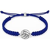 Sportybella Volleyball Charm Bracelet- Adjustable Bracelets with Volleyball Charm. Ideal Volleyball Gifts & Souvenir for Volleyball Players. Unisex Friendship Bracelet