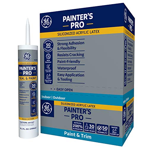 GE Painter's Pro Siliconized Acrylic Latex Caulk, White, 10.1oz - Thumbnail 2