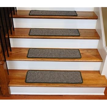 Washable Non-Skid Carpet Stair Treads - Chameleon (15 ...