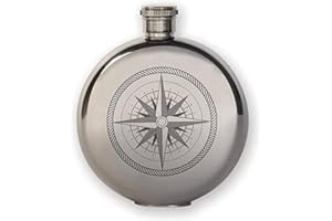 Kikkerland 5-Ounce Compass Canteen Flask, Large