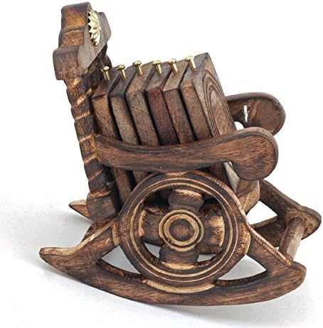 Online Collection Wood & Iron Coaster Set