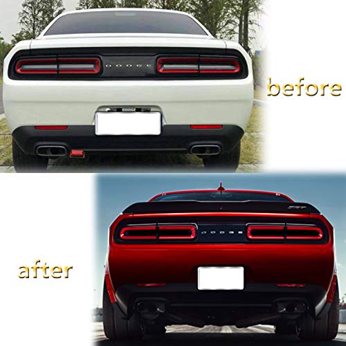 Sporthfish Tail Light Tint Kit Taillight Tinted Dry Application Film Dark Black Smoke Precut Vinyl Overlays Taillight Fit for 2015-2019 Dodge Challenger - Thumbnail 3