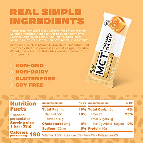 NuSkool Snacks Caramel Sea Salt Keto Friendly Protein Krunch Bars (12