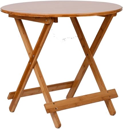 Folding Table Kky Enter Simple Home Collapsible Dining Table Natural Green Bamboo Portable Outdoor Party Picnic Fold Desk Color Round Table Size 80 80 52cm Amazon Co Uk Kitchen Home