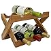 Autree Natural Bamboo Foldable Countertop Wine Rack 6-bottles No Assembly Required