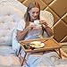 Zhuoyue Bamboo Bed Tray with Folding Legs, Lap Tray Breakfast Tray Great for Breakfast in Bed or Eating Tray