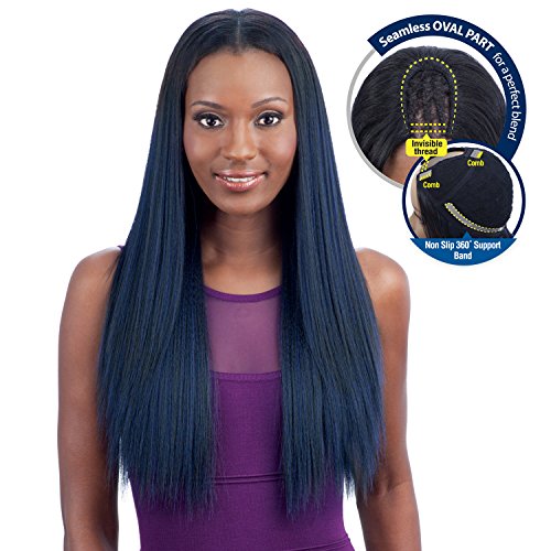 Model Model Synthetic Hair Wig Oval Part Straight (1B)