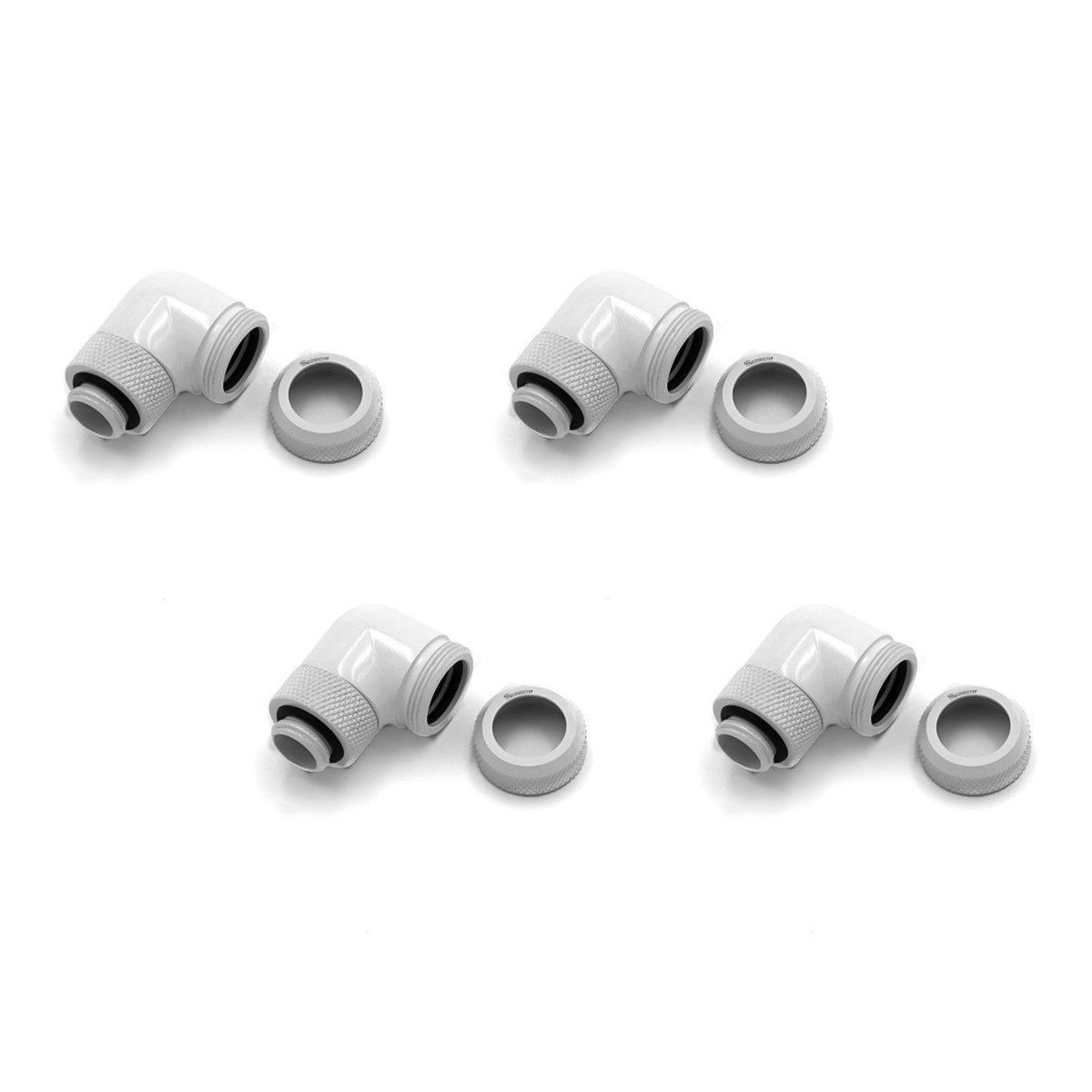 Barrow G1/4" to 14mm Multi-Link Fitting, 90 Degree Rotary, White, 4-pack