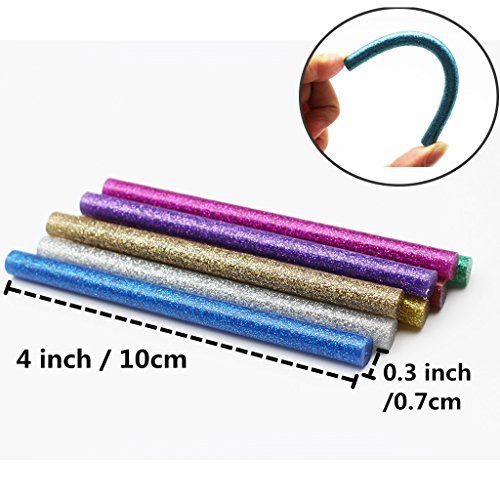 image for Jelacy 10 Colored Hot Glue Sticks Hot Melt Glue Sticks Mini Colored Gl