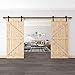 PENSON & CO. 13 FT Country Double Barn Wood Steel Sliding Barn Door Hardware Kit Antique Style Track Kit Black
