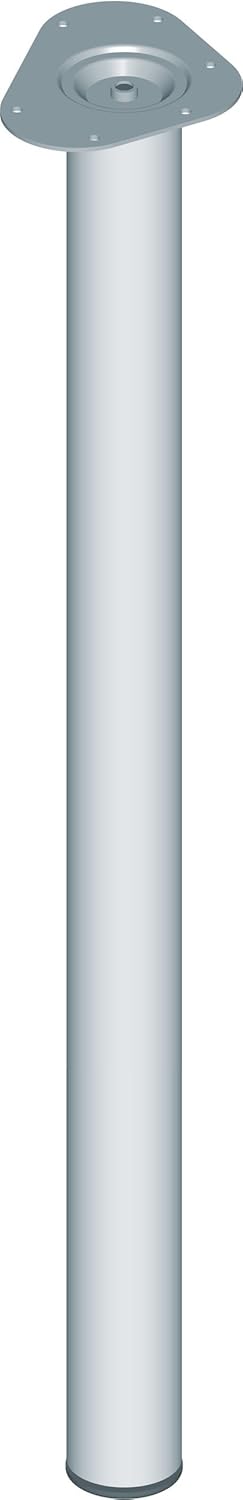 Element System Steel Pipe Feet Round Set of 4 Table Legs, Furniture Feet Including Screw-On Plate, 11102-00061