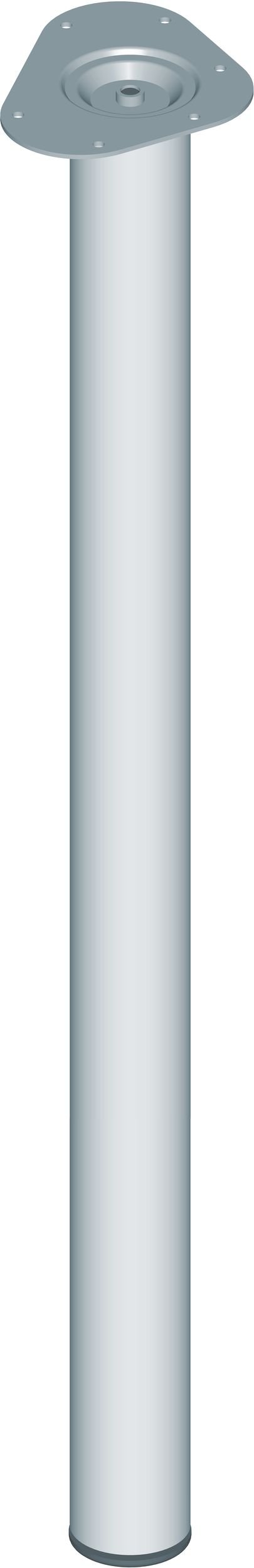 Element System Steel Pipe Feet Round Set of 4 Table Legs, Furniture Feet Including Screw-On Plate, 11102-00061