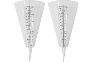 Happyyami Outdoor Rain Gauge Cone-Shaped 2Pcs Rainfall Measuring Cup for Garden Irrigation and Lawn Monitoring