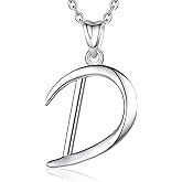 EUDORA Sterling Silver Initial Necklaces for Women, Classic 26 Letter Neckless Gifts for Girls, Sister, Mother Daughter, 18 inch Chain