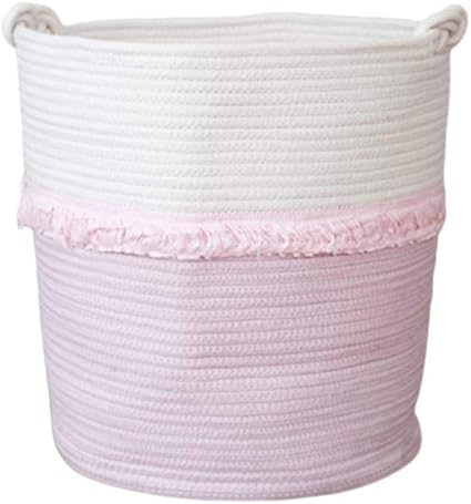 Panier En Coton Grande Boite De Rangement En Corde Beau Panier Tisse Avec Pompons Panier A Linge Pour Rangement De Jouets Pour Bebe 40 X 38 Cm Do Amazon Fr Bricolage