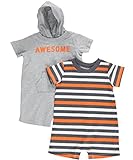 Carter's Baby Boys 2-pk. Striped & Hooded Romper Set