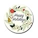 Ivory Holiday Floral Happy Holidays Stickers / 1000 White Wreath Christmas Labels Roll / 1.5