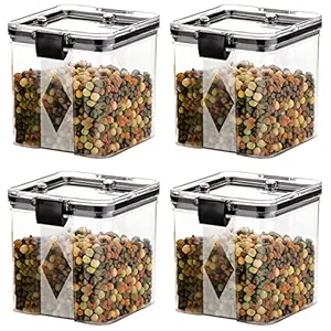 GOLWYN Kitchen Storage Container, Plastic Boxes For Storage, Kitchen containers set , Kitchen Accessories Items For Storage Organizer( 700ml , 4 pcs , Multi-Colour )