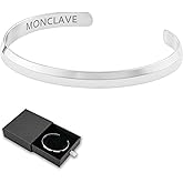MONCLAVE 14K Gold-Plated Stainless Steel Open Cuff Bracelet, Minimalist Unisex Bangle, Hypoallergenic, Tarnish-Resistant, Premium Eco Friendly Gift Box Included