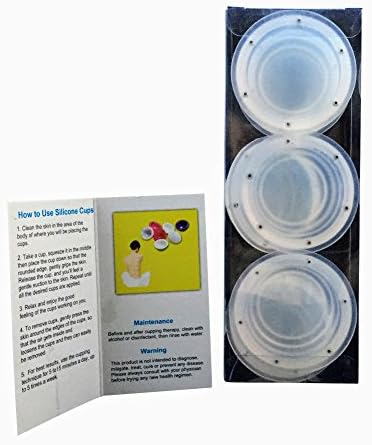 Silicone Cupping Therapy Set Includes 6 Transparent Suction Cups with Magnetic Ions by AcuStretch