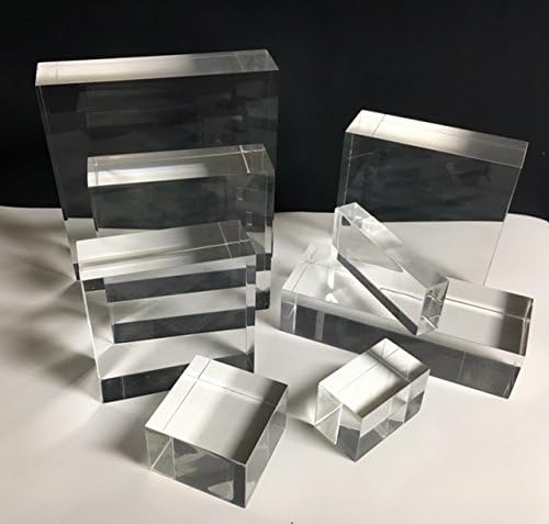 Clear Lucite/Acrylic Solid Block 5" wide x 5" long x 2" thick (1)