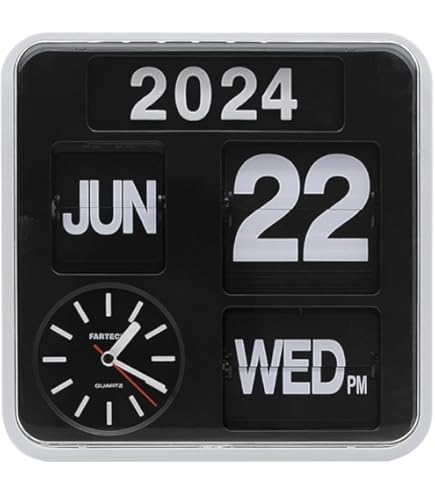 カレンダー・スケジュール Fartech Wall Flip Clock (M) Amazon.com: Wall Hanging Flip Clock : Home & Kitchen