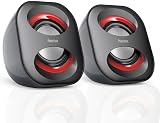 Hama Sonic Mobil 2 PC Speakers USB 3.0 3W 3.5mm Stereo Black Red view 1