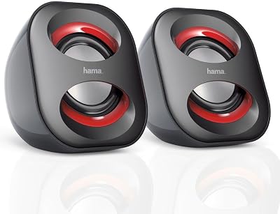 Hama Sonic Mobil 2 PC Speakers USB 3.0 3W 3.5mm Stereo Black Red