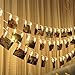 Warmoor 20 LED Photo Clips String Lights, 5M 16ft Fairy Starry Lights Wall Decoration Light for Hanging Photos Paintings Pictures Cards Memos, USB Powered, Warm White