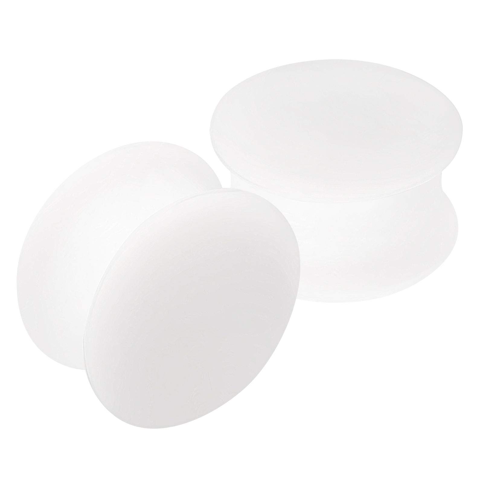 KJM FASHION 2pcs White Silicone Double Flared Ear Stretcher Ear Stretcher Ear Stretcher Ear Stretcher Ear Stretcher Ear Stretcher, Silicone