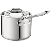 All-Clad 4201.5 Stainless Steel Tri-Ply Bonded Dishwasher Safe Sauce Pan with Lid Cookware, 1.5-Quart, Silver