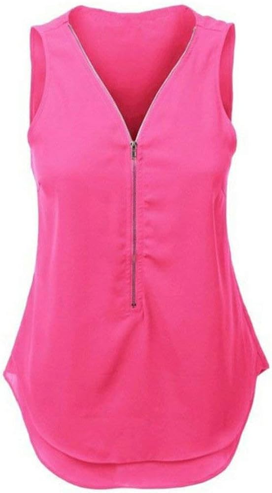 Women'S Tank Top Summer Fashion Sleeveless T Elegant Unique Shirts Casual Solid Color VNeck