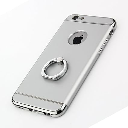 Amazon Co Jp Iphone6ケース Iphone6s ケース リング付き 高級感メッキ工芸 超薄型ハードケース 3パーツ式 スタンド機能 アイホン6用 保護ケース おしゃれ 携帯カバー Iphone6 6s シルバー 家電 カメラ
