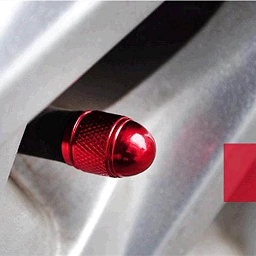 image for Red Car Tire Valve Stems Cap Bullet Style Tire Valve Cap from Godeson,