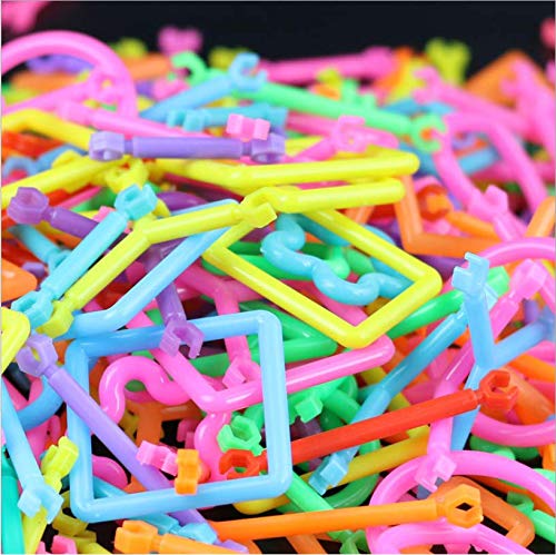 Auch 500pcs Construction Building Blocks Set Learning STEM Toy Children DIY Interlocking Magic Sticks 3D Geometry Shapes Educational Stacking Puzzle Toys with Storage Box for Boys Girls - Thumbnail 2