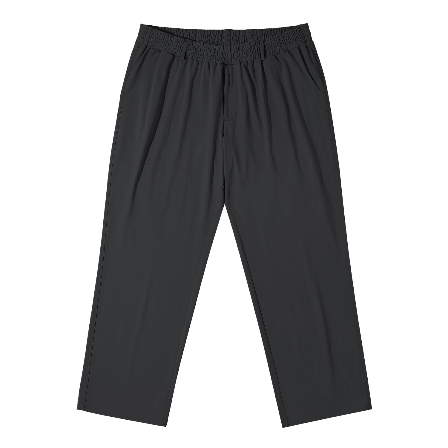 Condition photo showing New/Like New for letaotao mens big and tall full elastic waist pants stretch slacks with zipper fly and pockets (blac