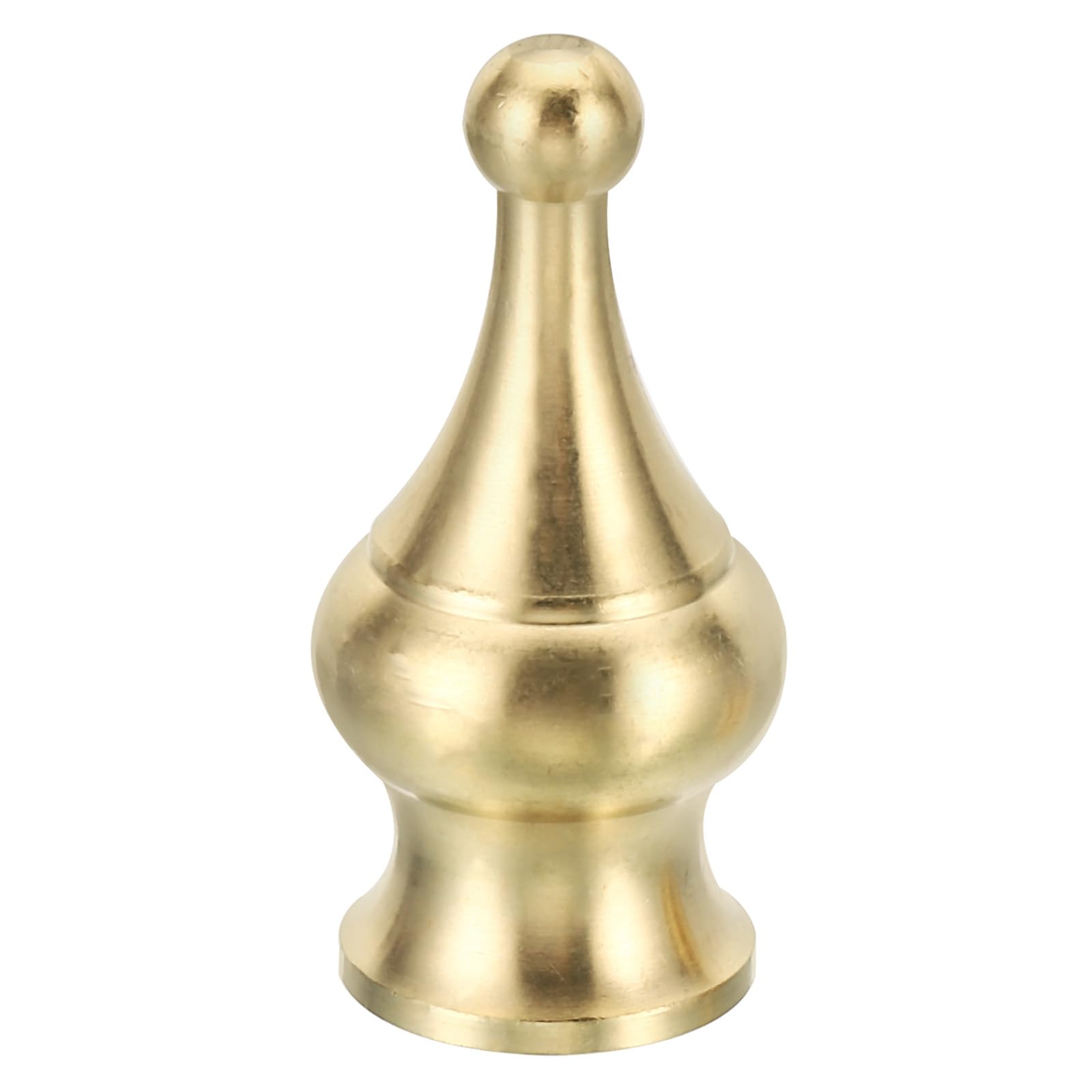 PATIKIL 1.8" Tall Brass Lamp Finials Cap Knob, 1 Set Lamp Screw Holder Tapped 1/4-27 for Table and Floor Lamp Shade Decorations
