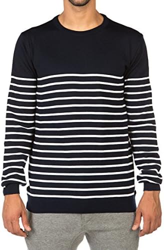 The Project Garments Men's Wool Blend Crew Neck Sweater Marine Medium