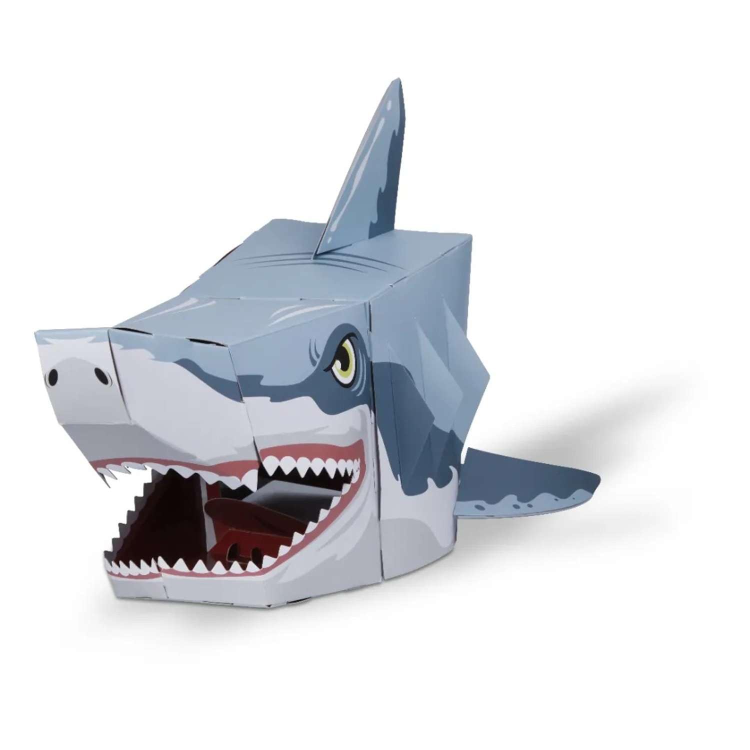 Fiesta Crafts 3D Shark Mask Kit - Colourful & Easy to Assemble Shark Head Costume - Complete Arts and Crafts Set to Improve Motor Skills, Creativity, & Imagination - Fits Kids & Adult Heads — image 1
