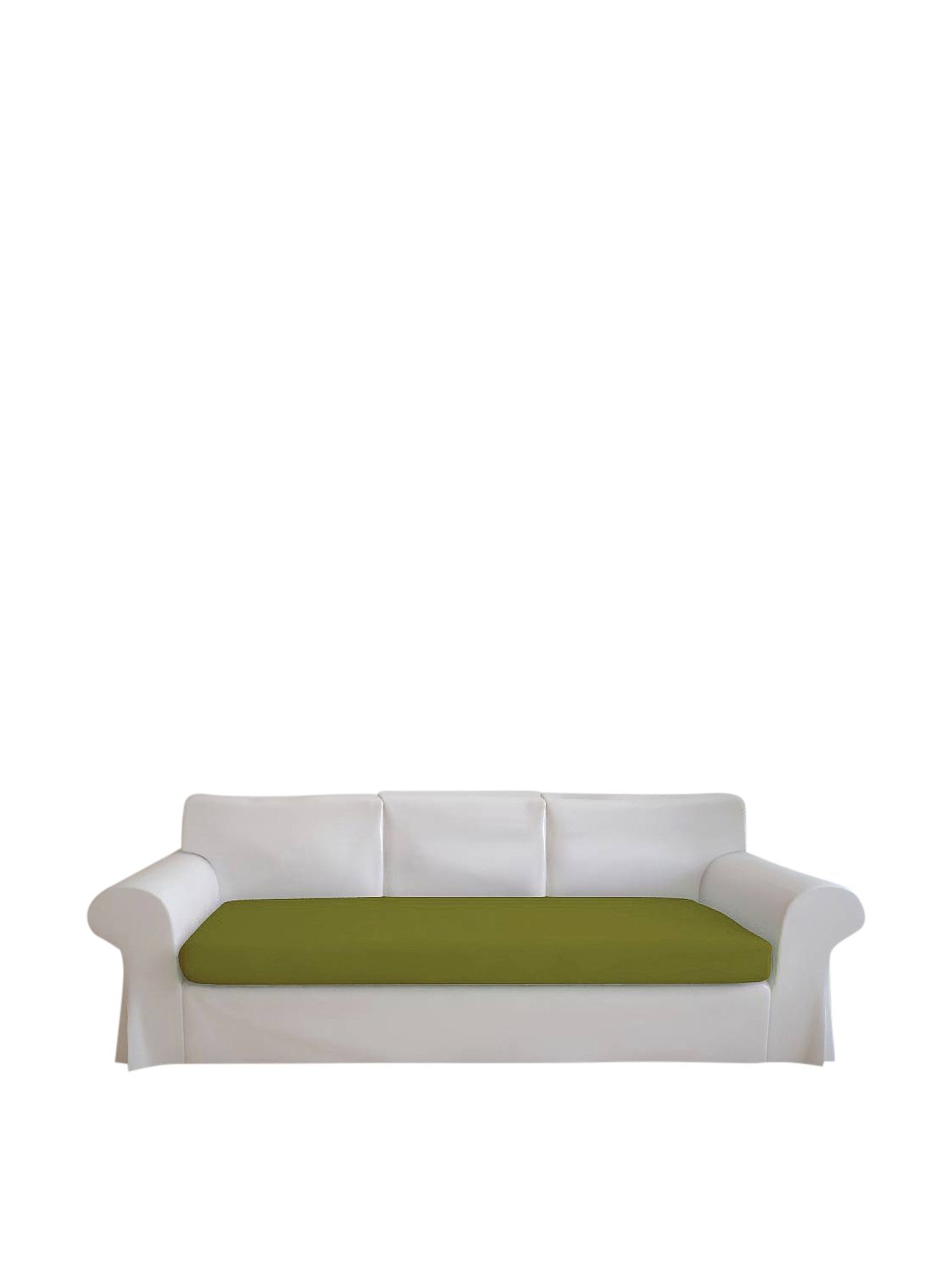 Più Bello Couple of Sofa seat Cover extensible from 50cm to 70cm, Dark Green, Polyester, 50/70 x 50/70