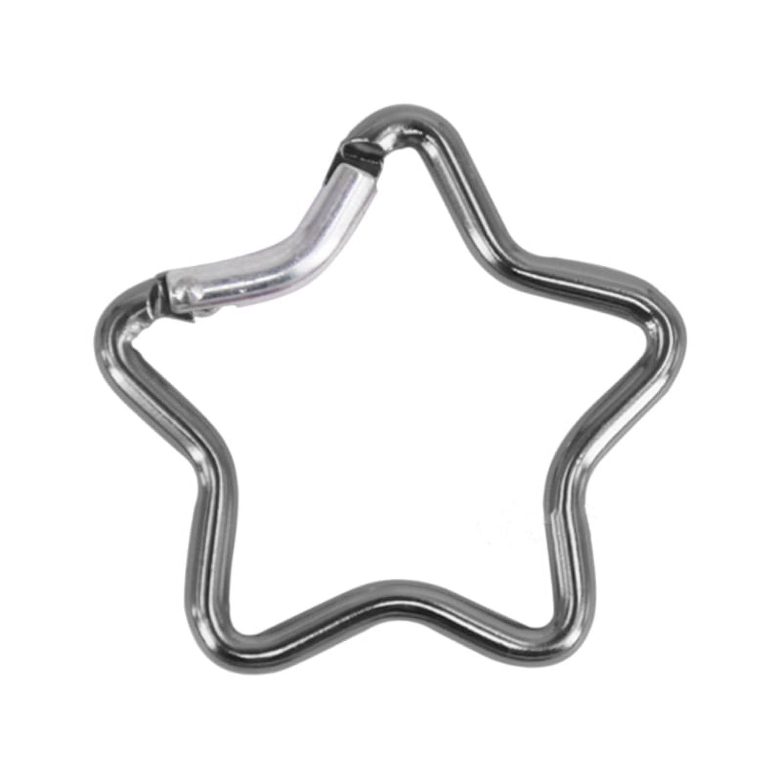 Silver Heavy Duty Locking Hook for Camping Fishing Hiking Traveling Aluminum Alloy Carabiner Clip Star Shape Keychains Buckle Non Slip Rubber Pad，Outdoor Recreation Accessories